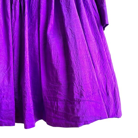 Catherine Regehr Sz M Purple Violet 100% Silk Taffeta Fit & Flare Dress - Picture 9 of 16